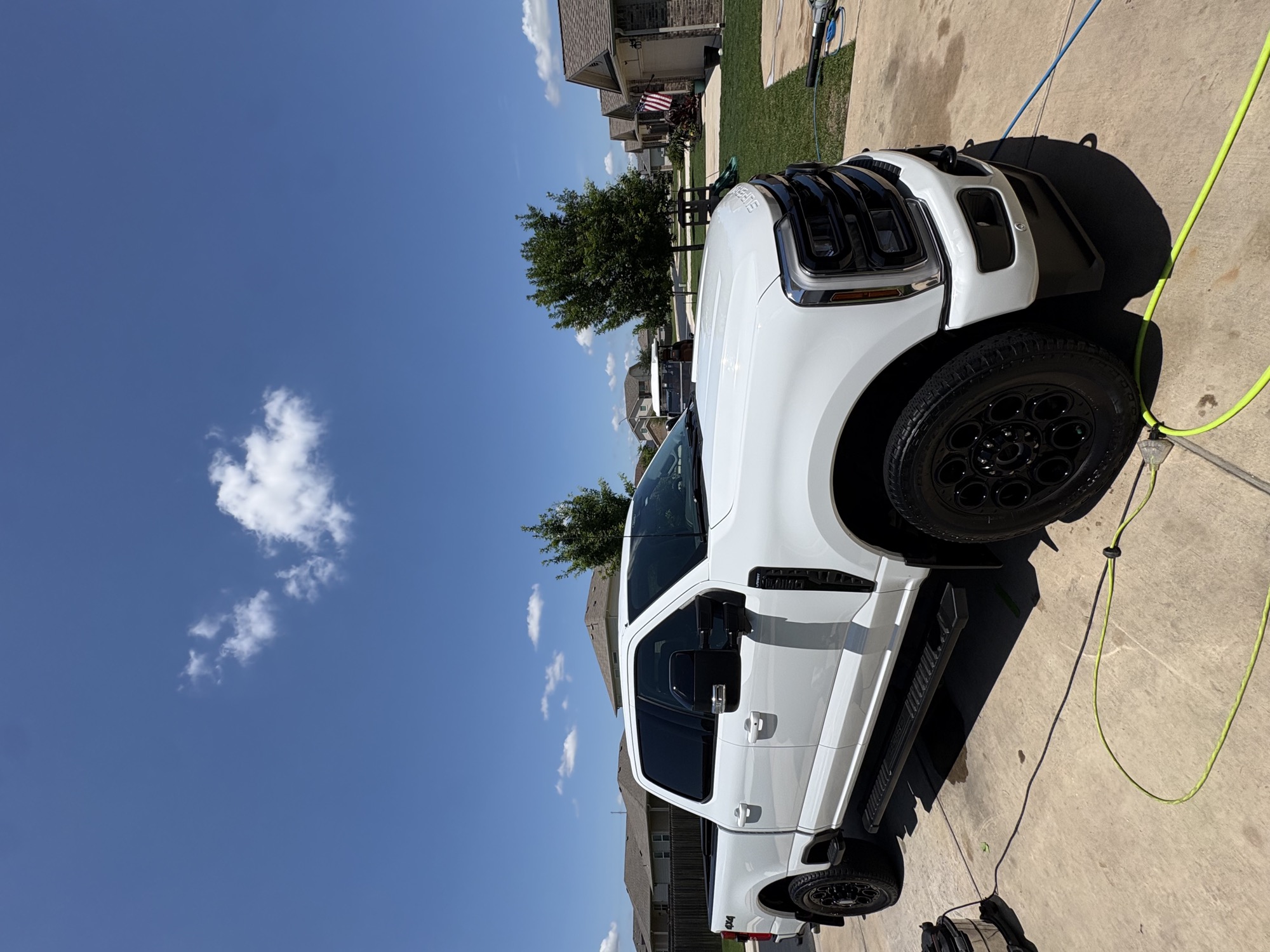White truck after exterior detail