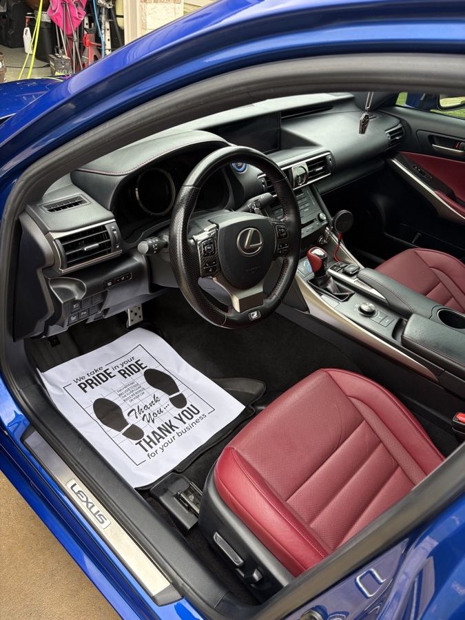 Lexus IS red leather interior cleaned and conditioned